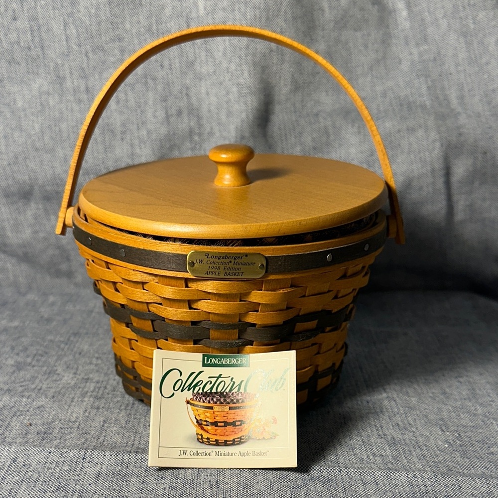 Longaberger Brown and Black Mini Apple Basket